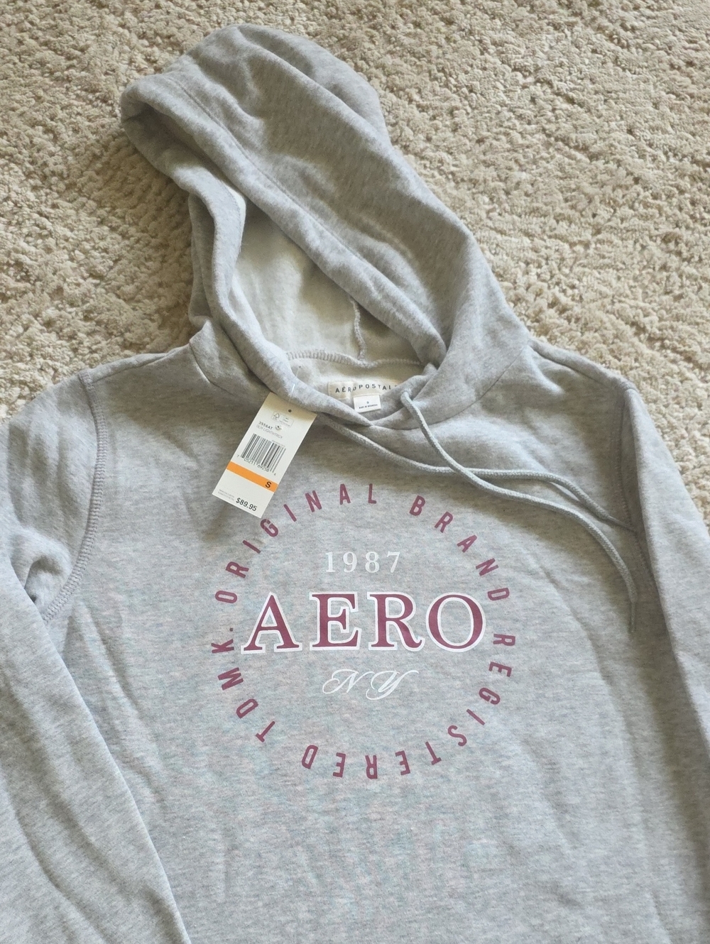 Aeropostale Gray Hoodie with Pink Logo